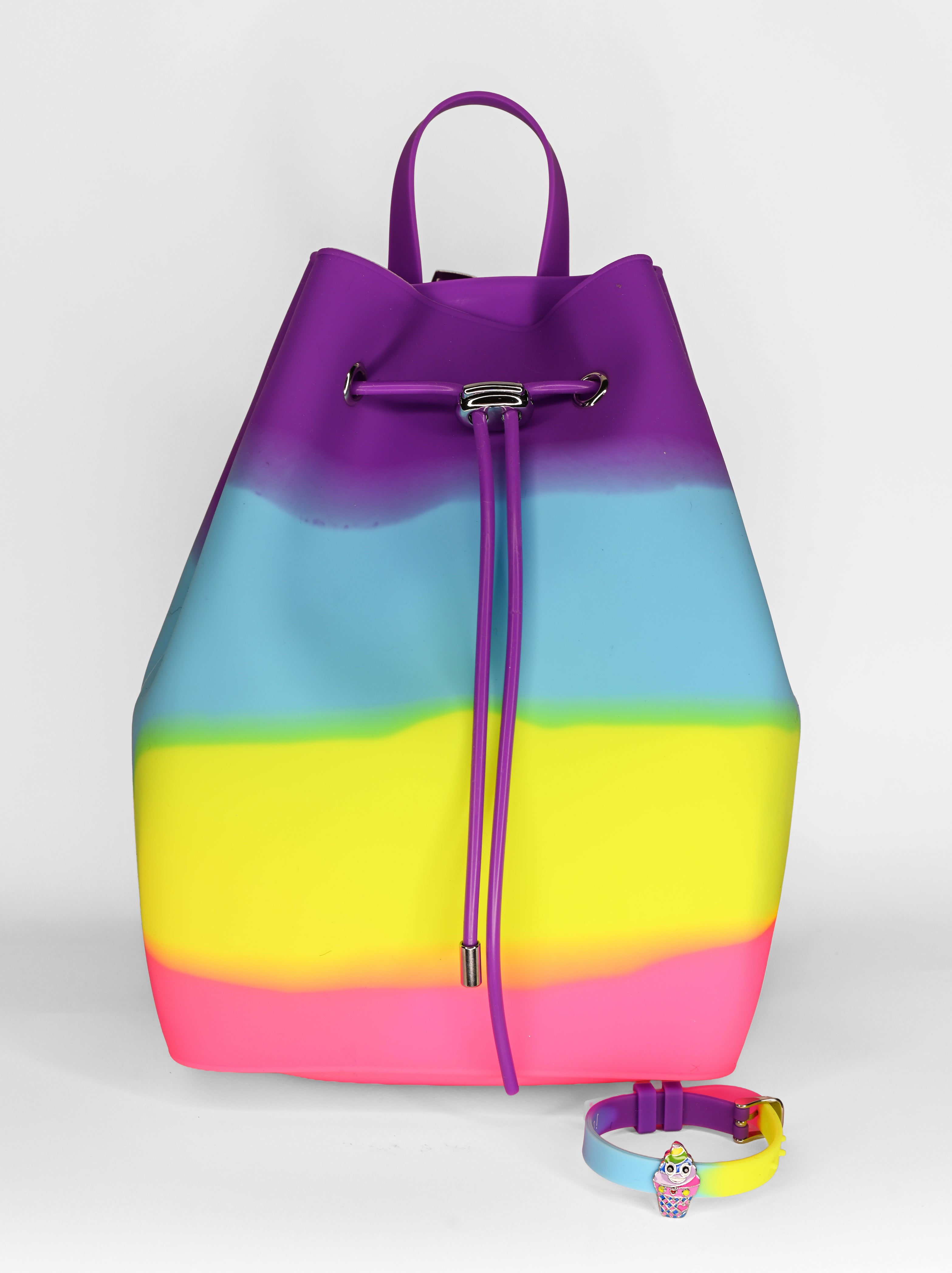 Draw String Bucket Bag with Bracelet