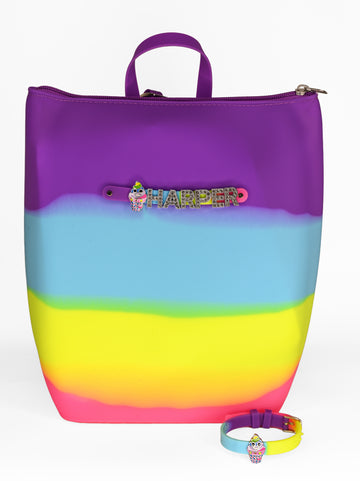 Hunnie Bunnie Zipper Bucket Bag with Charm Bracelet