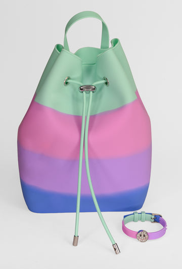 Draw String Bucket Bag with Bracelet