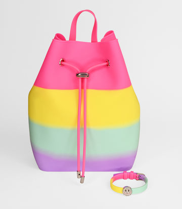 Draw String Bucket Bag with Bracelet