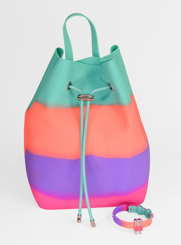Draw String Bucket Bag with Bracelet