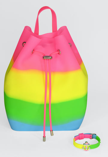 Draw String Bucket Bag with Bracelet