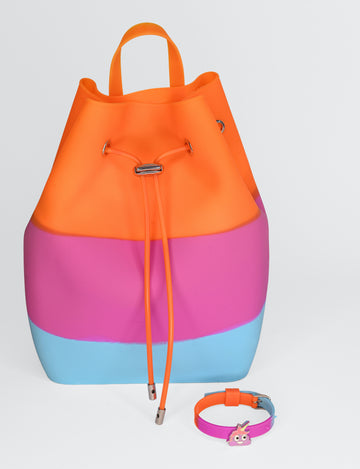 Draw String Bucket Bag with Bracelet