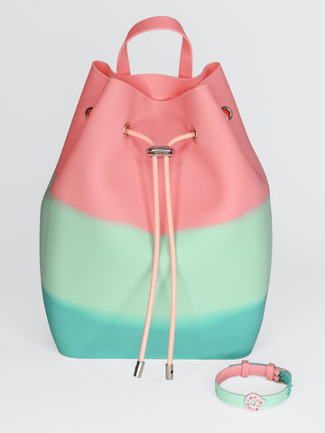 Draw String Bucket Bag with Bracelet