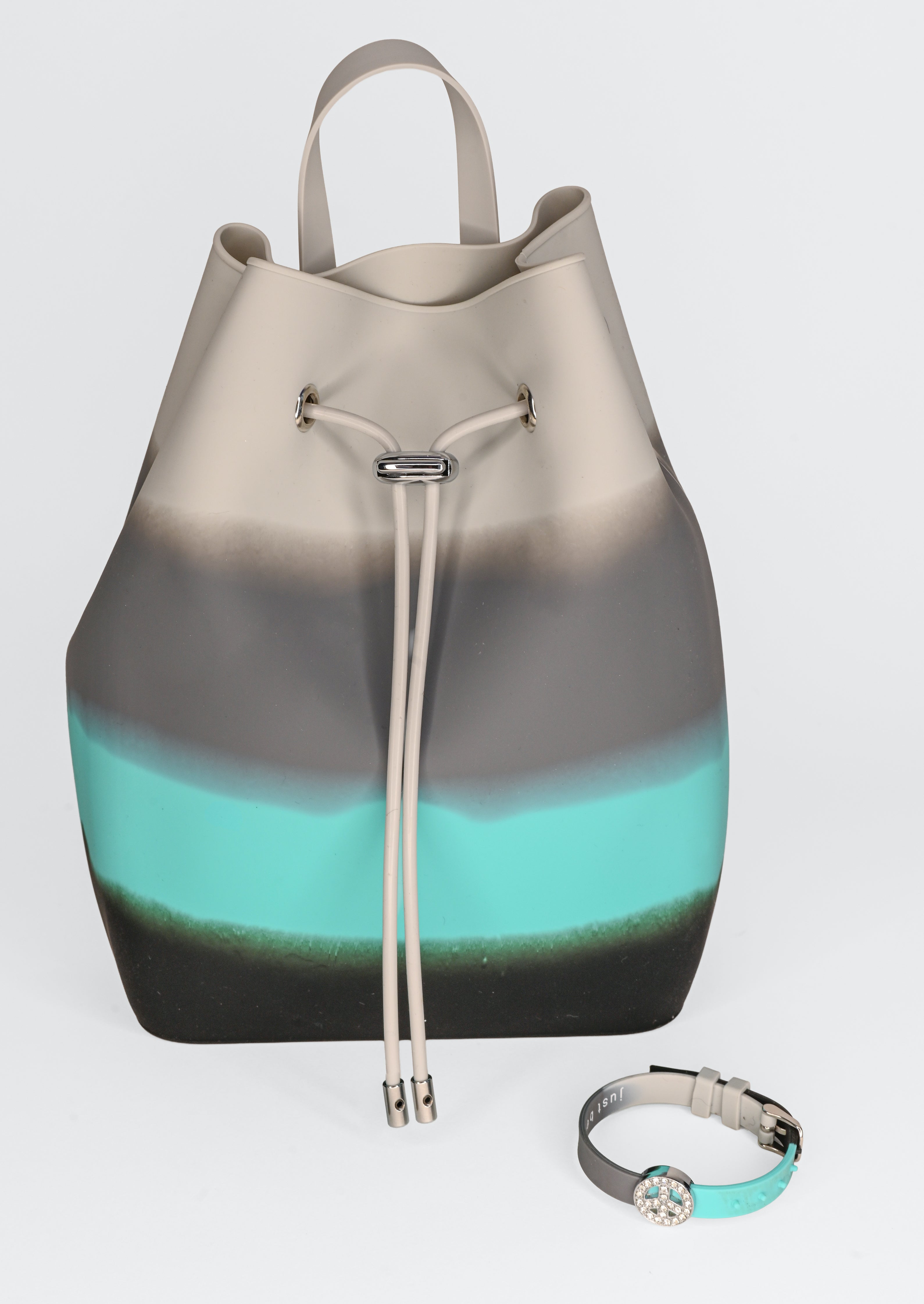 Draw String Bucket Bag with Bracelet