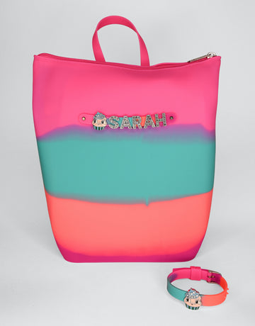 Hunnie Bunnie Zipper Bucket Bag with Bracelet