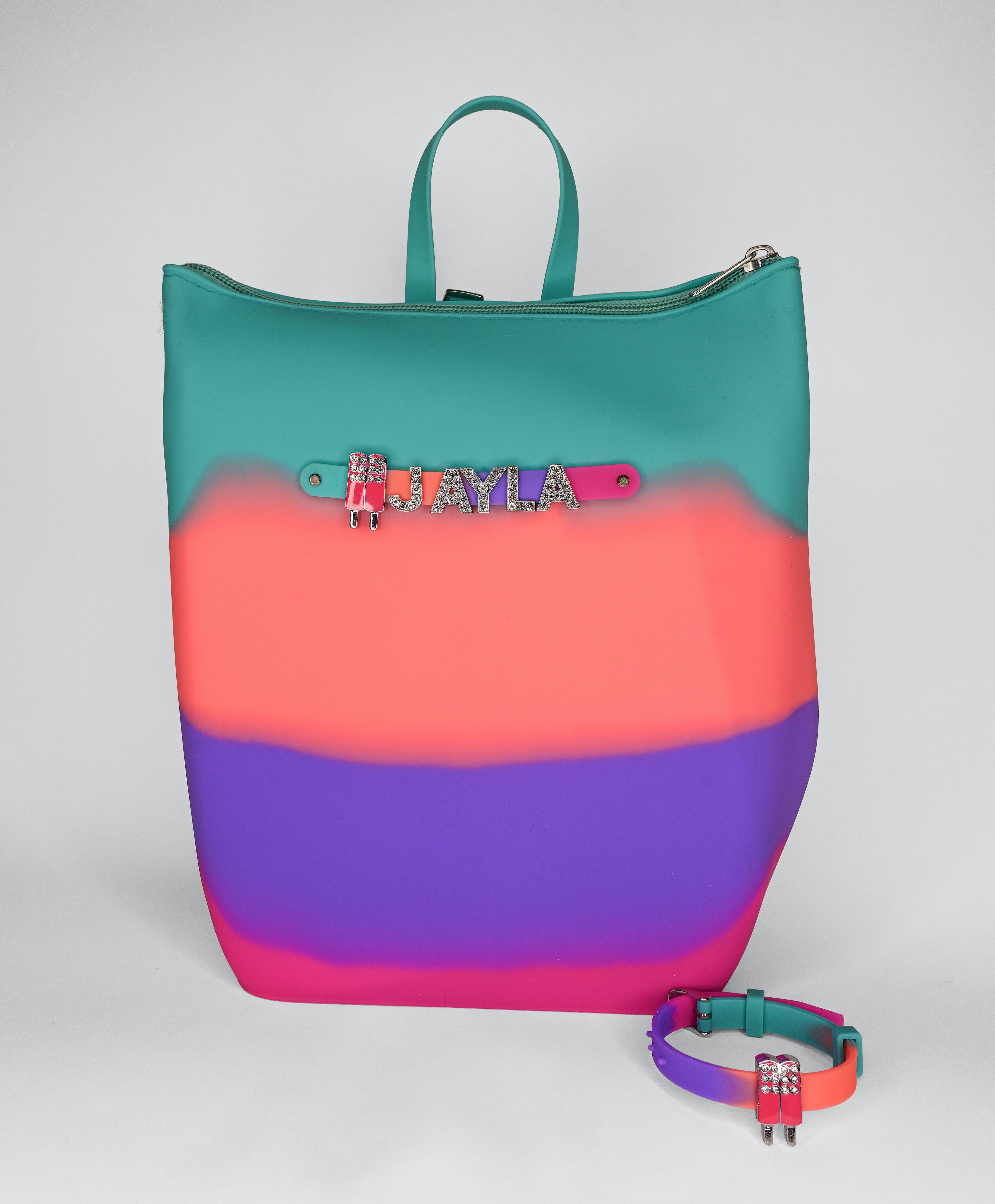Hunnie Bunnie Zipper Bucket Bag with Charm Bracelet