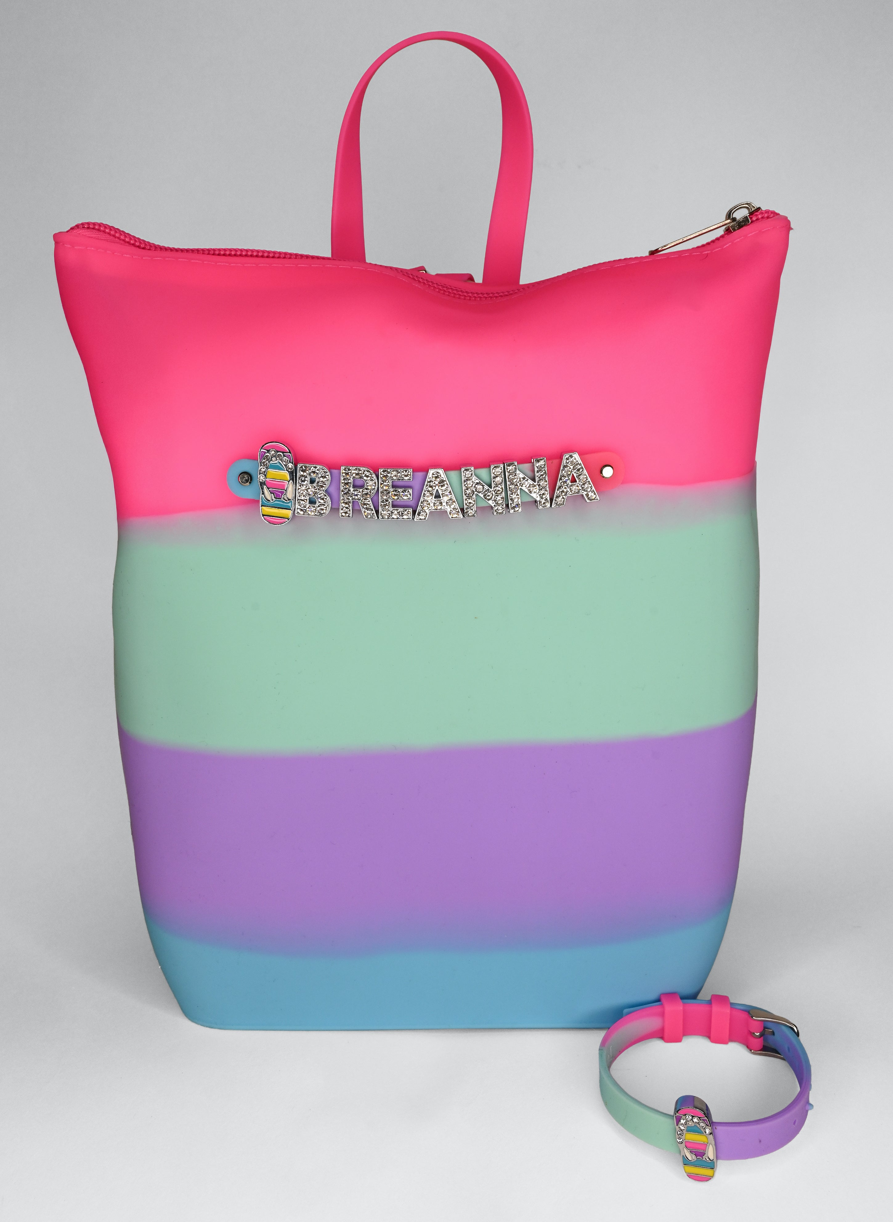 Hunnie Bunnie Zipper Bucket Bag with Charm  Bracelet