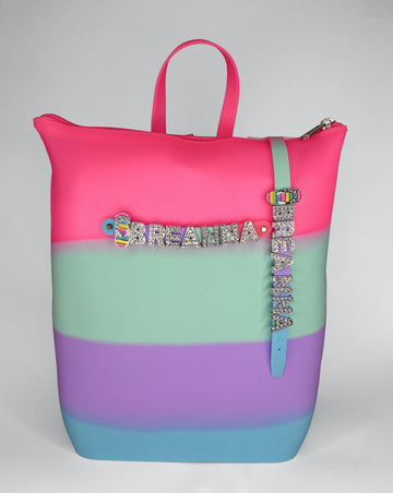 Hunnie Bunnie Zipper Bucket Bag with Name and Charm Bracelet