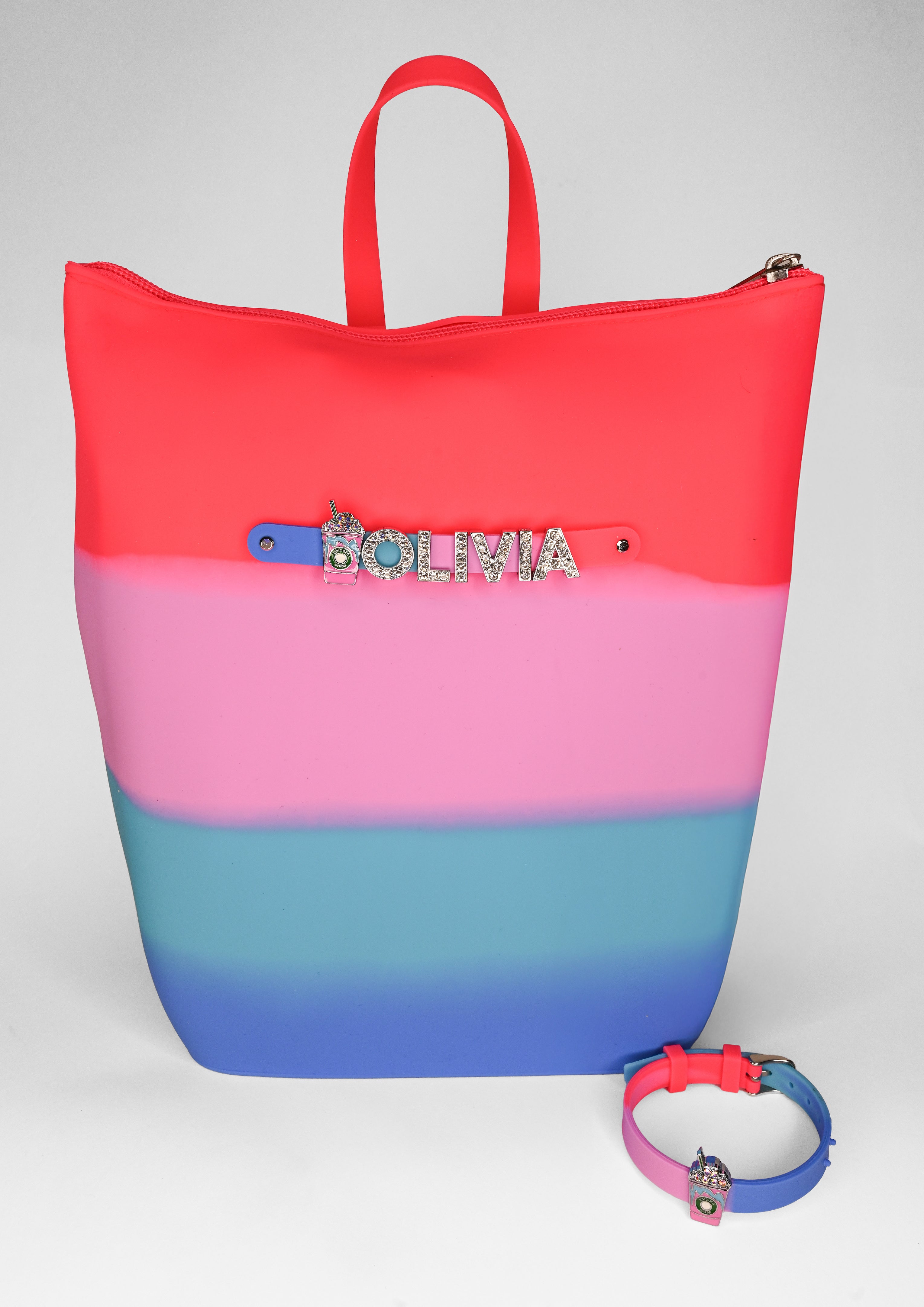 Hunnie Bunnie Zipper Bucket Bag with Charm Bracelet