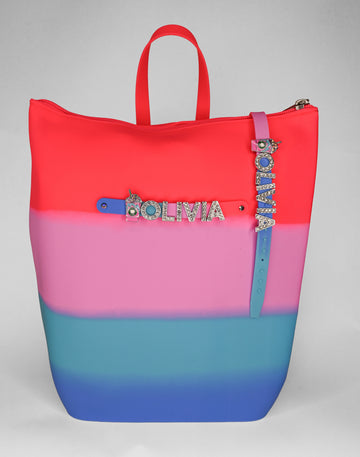 Hunnie Bunnie Zipper Bucket Bag with Name and Charm Bracelet