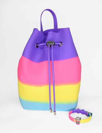 Draw String Bucket Bag with Bracelet