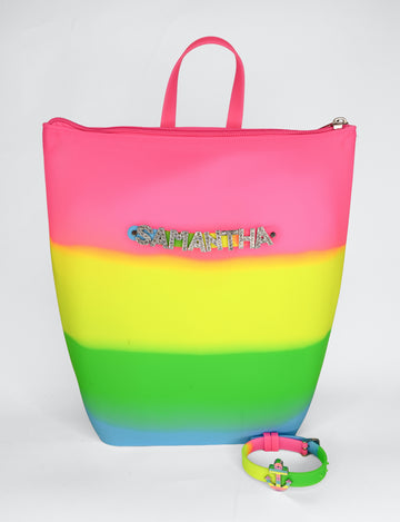 Hunnie Bunnie Zipper Bucket Bag with Charm