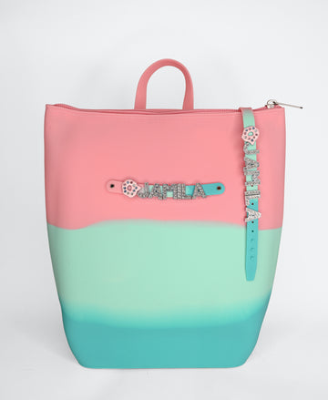 Hunnie Bunnie Zipper Bucket Bag with Personalized Name and Charm Bracelet