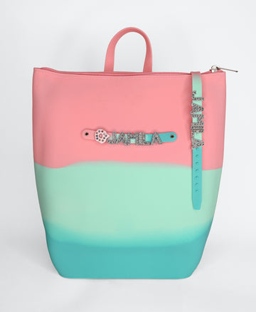Hunnie Bunnie Zipper Bucket Bag with Personalized Name Bracelet