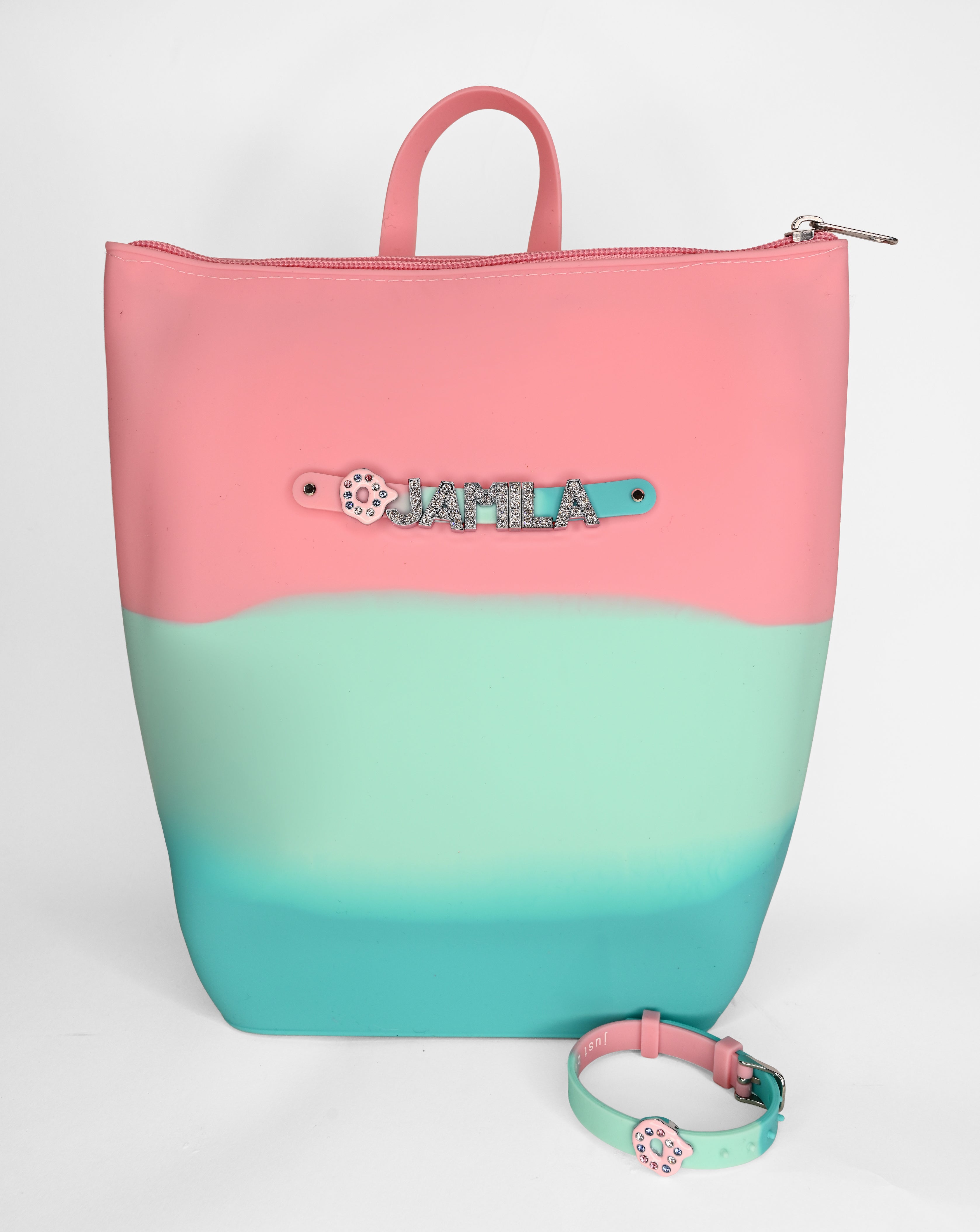 Hunnie Bunnie Zipper Bucket Bag with Charm Bracelet