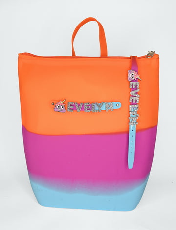 Hunnie Bunnie Zipper Bucket Bag with Name and Charm Bracelet