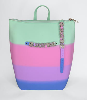 Hunnie Bunnie Zipper Bucket Bag with Name and Charm Bracelet