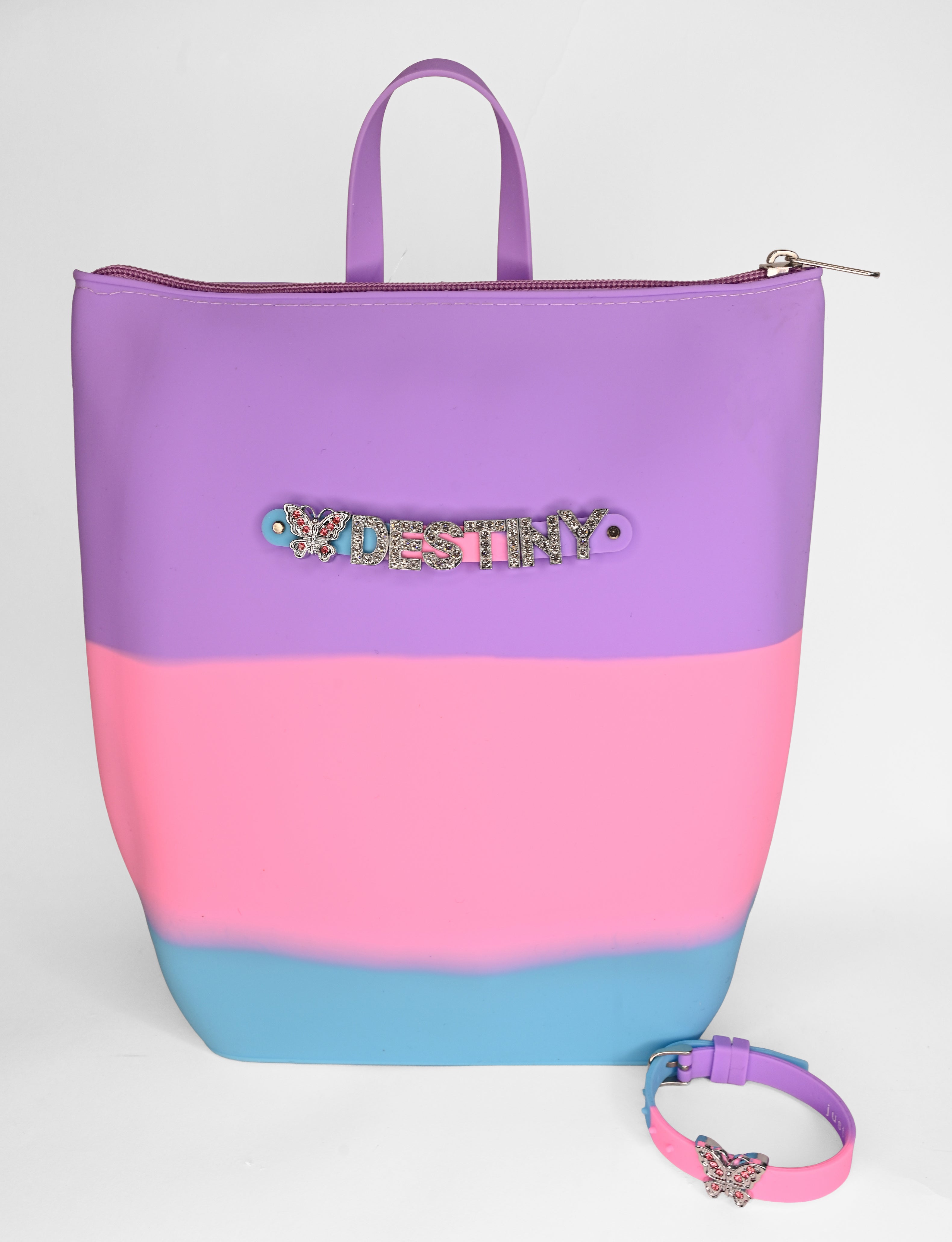 Hunnie Bunnie Zipper Bucket Bag with Charm Bracelet