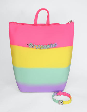 Hunnie Bunnie Zipper Bucket Bag with  Charm Bracelet