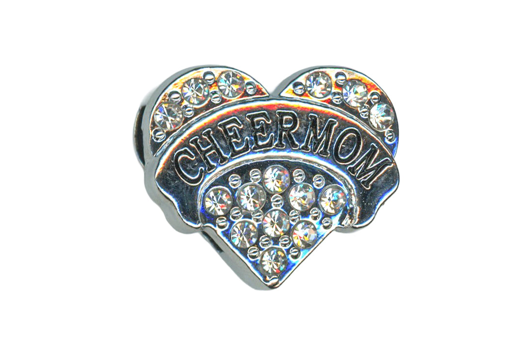 White-CheerMom Heart Charm