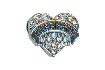 White-CheerMom Heart Charm